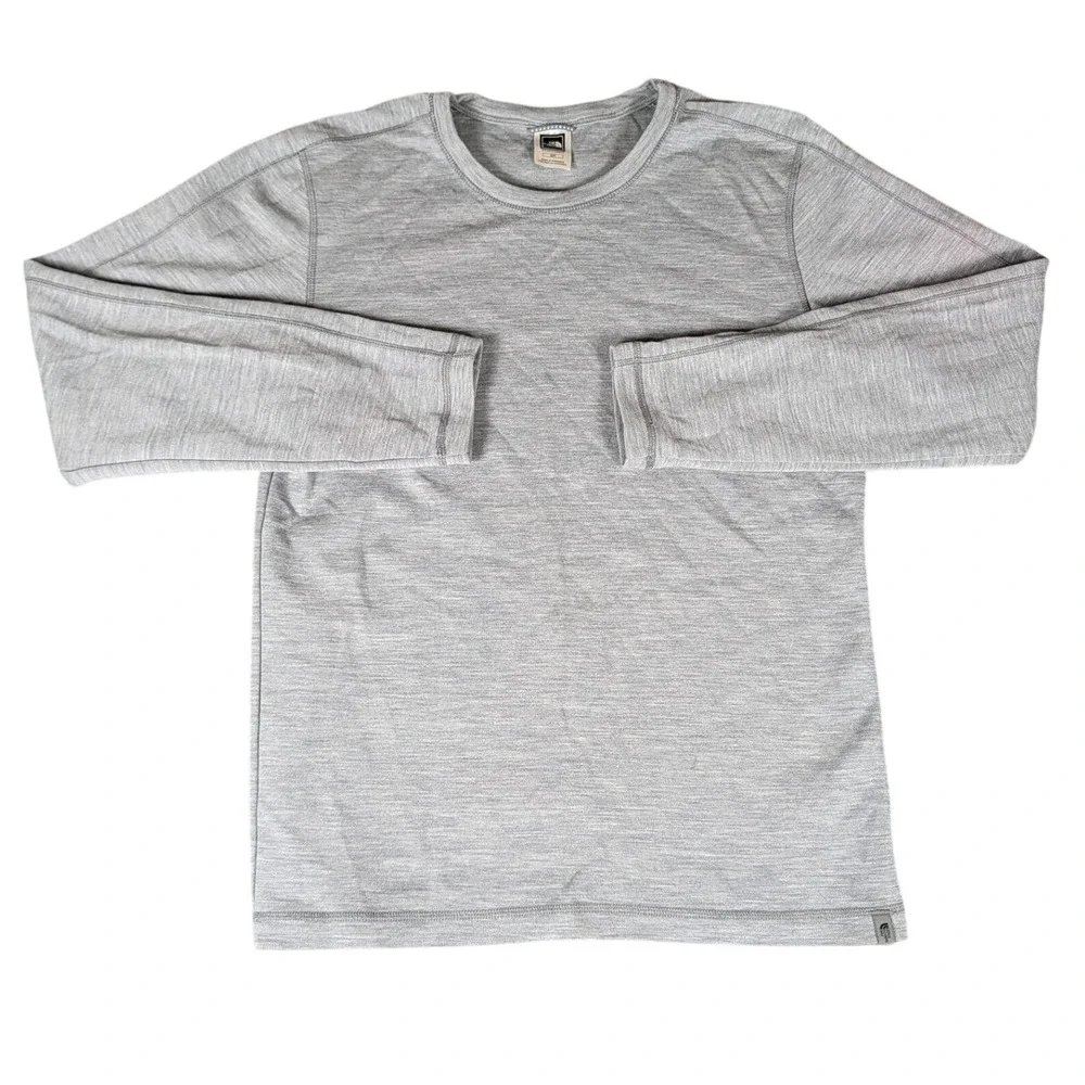 The North Face Mens Long Sleeve Crew Neck Base Layer Top Heather Grey S/P